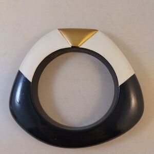 Chic Black, White, and Gold Women's Bracelet